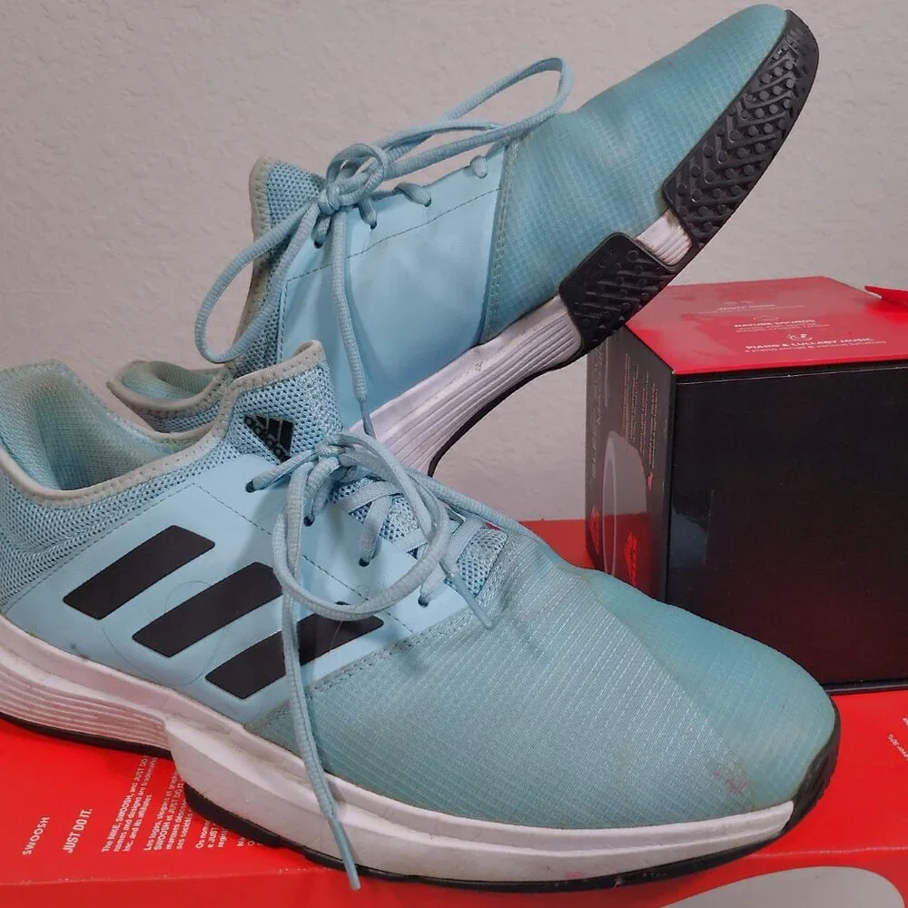 Size 12 - adidas Gamecourt Blue And Black Priced To Sell - Picture 3 of 10